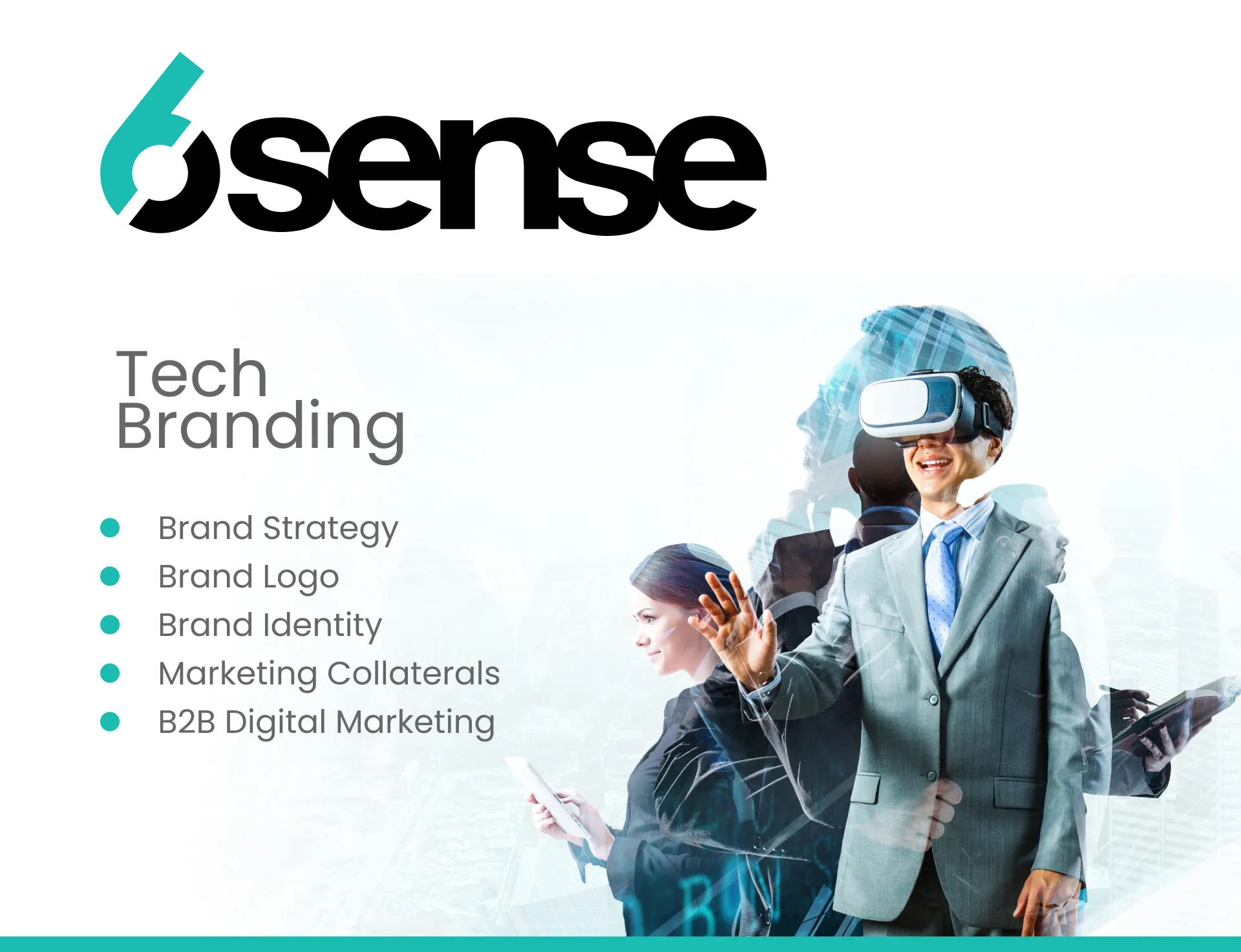 Creative logo design for 6sense AI technology company.